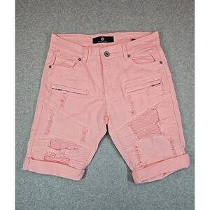 Focus Jean Shorts Mens Size 32 Bermuda Distressed Pink Y2K